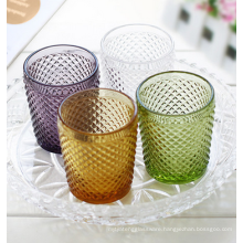 Lead free colorful 300ml--Pineapple cup--emboss/engraving drinking glass cup/tumbler